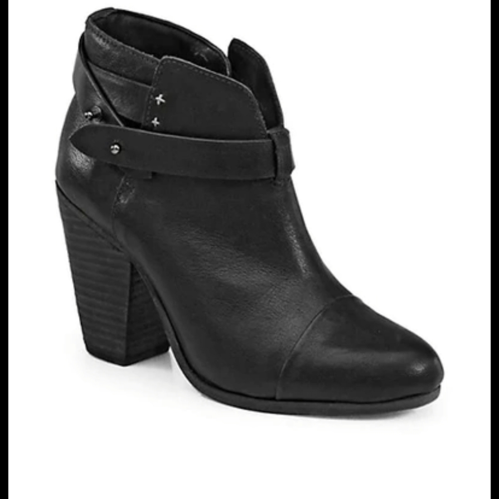 Rag & Bone HARROW Buckle Leather Ankle Bootie Boots -